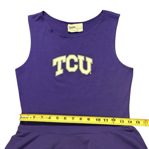 Y2K Ketch the Spirit TCU Game Day Mini Tank Dress Womens Purple White Medium - Picture 4 of 10